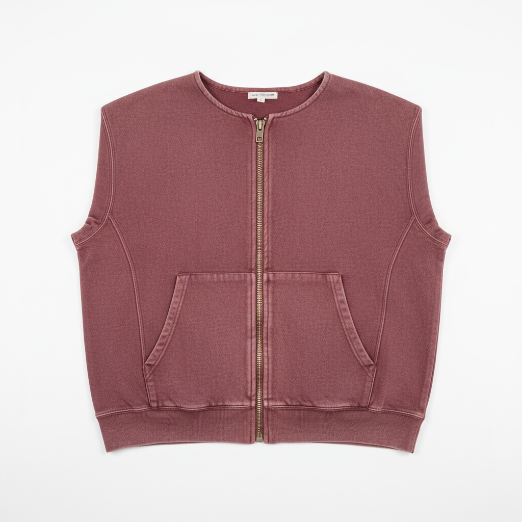 FADED MAROON ZIP VEST