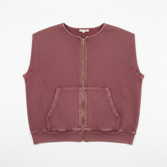 FADED MAROON ZIP VEST